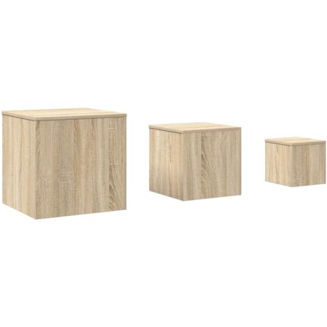 Tables d'appoint 3 pcs，Table basse，Table de Salon Chêne Sonoma Aggloméré CFW98831