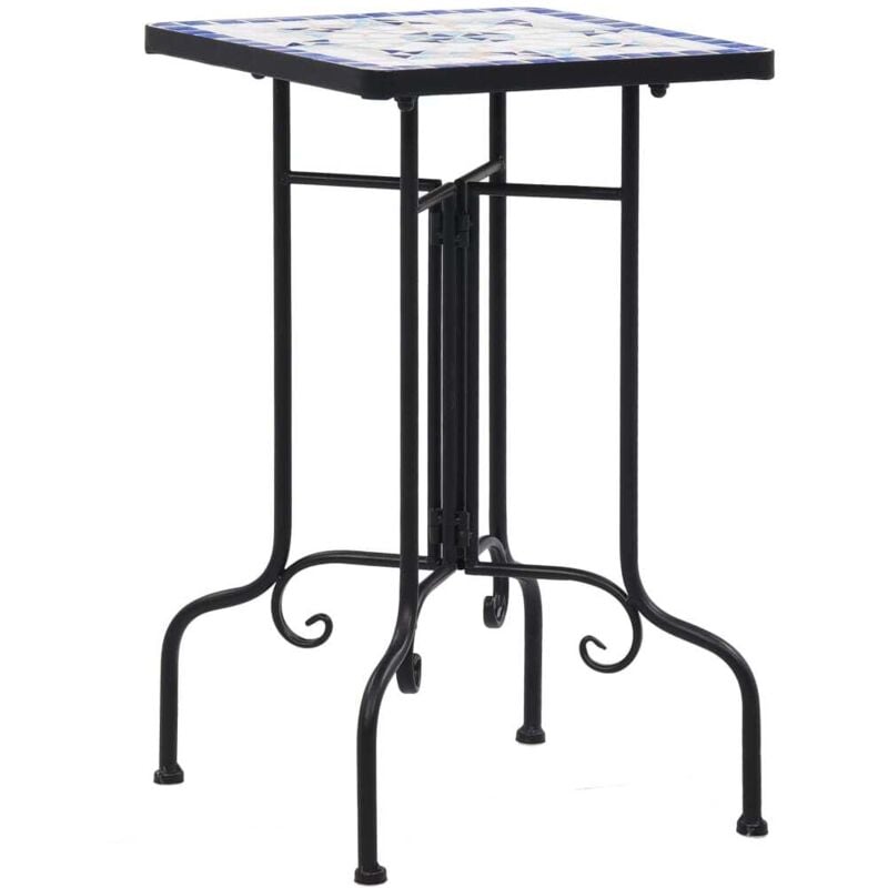Vidaxl - Table de bistro mosaïque bleu et blanc Céramique