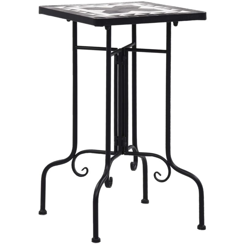Vidaxl - Table de bistro mosaïque noir et blanc Céramique