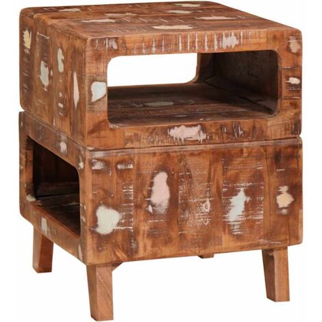 Tables d'appoint，Table basse，Table de Salon Multicolore bois de récupération massif CFW98510