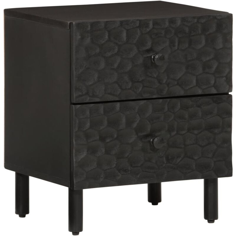 Table de chevet noir 40x33x46 cm bois de manguier solide vidaXL