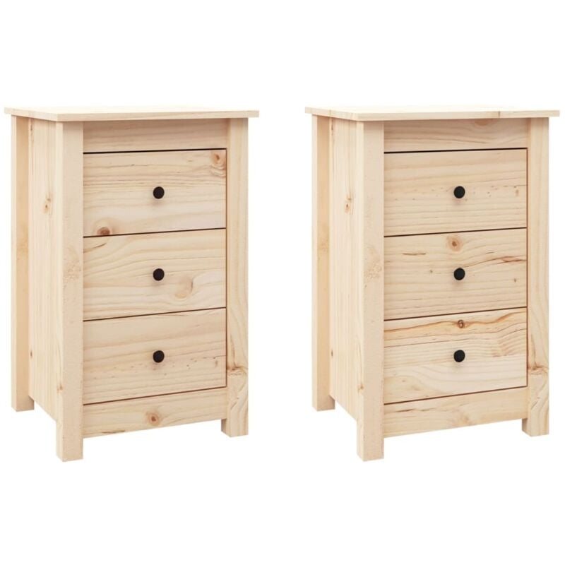 Tables de chevet 2 pcs 40x35x61,5 cm Bois de pin massif vidaXL