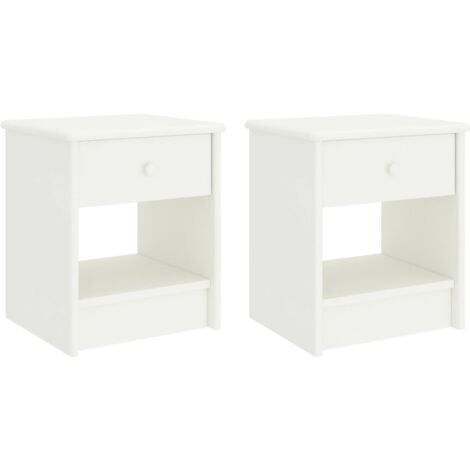 MERCATOXL Tables de chevet 35x30x40cm Bois de pin massif 2 pcs Blanc vidaXL - Blanc