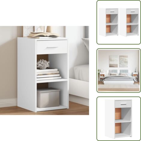 Tables de chevet 2 pcs blanc 35x34x65 cm bois d'ingénierie - Table De Chevet - Commode - Meuble De Chambre - Mobilier - Armoire De Chevet