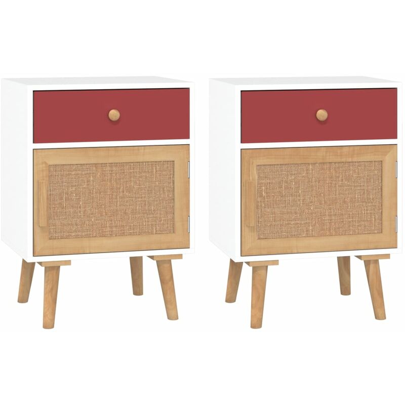 Tables de chevet 2 pcs blanc 40x30x55 cm bois d'ingénierie Vidaxl