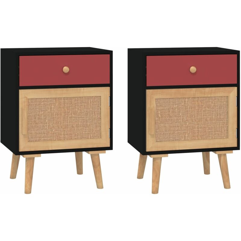 Tables de chevet 2 pcs noir 40x30x55 cm bois d'ingénierie Vidaxl