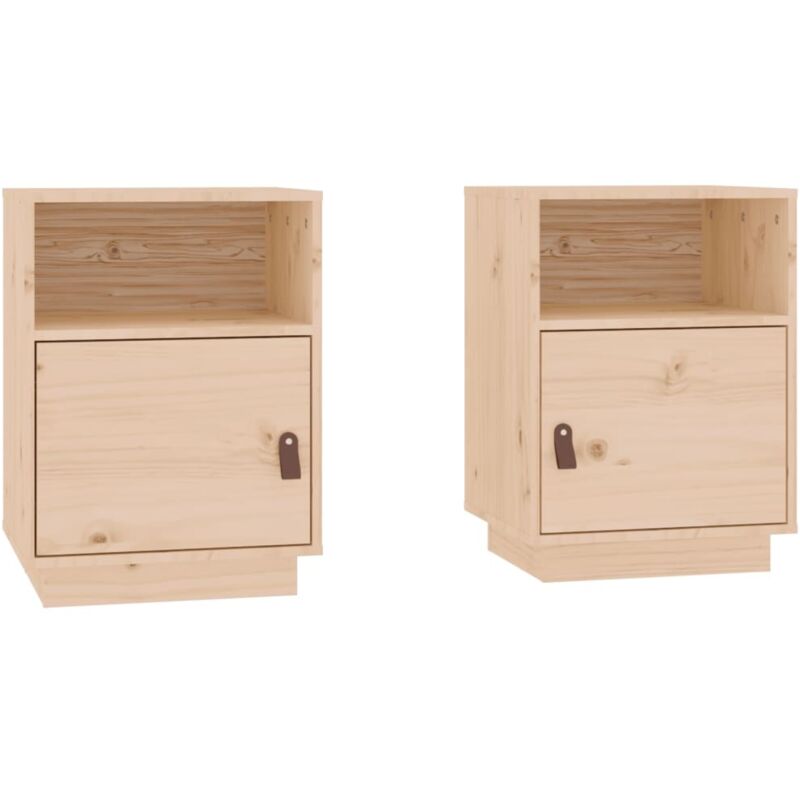 Tables de chevet 2 pcs 40x34x55 cm Bois de pin massif