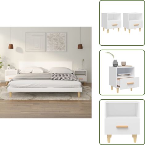 Tables de chevet 2 pcs Blanc 40x35x47 cm - Table De Chevet - Meuble De Chambre - Design Scandinave - Table Nuit - Armoire De Chevet