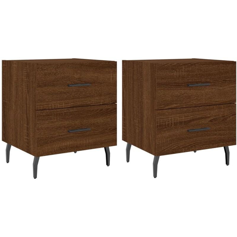 Tables de chevet 2 pcs chêne marron 40x35x47,5 cm Vidaxl