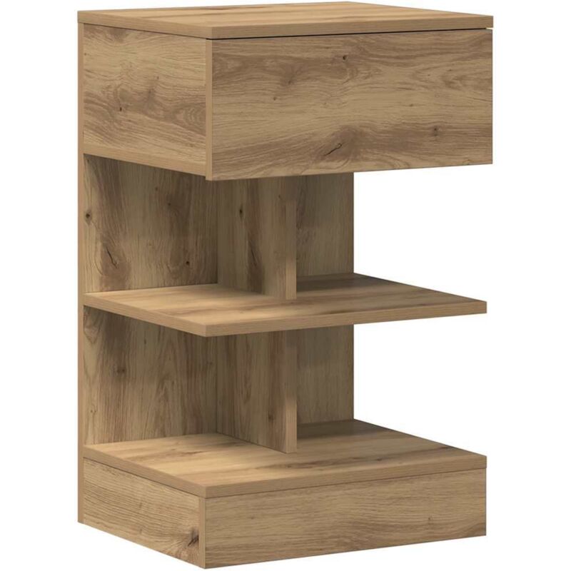 Table de chevet chêne artisanal 40x35x65 cm bois d'ingénierie Vidaxl
