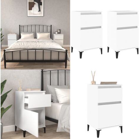 Tables de chevet 2 pcs blanc 40x35x70 cm - Table De Chevet - Meuble De Chambre - Commode - Armoire D'appoint - Rangement - Home & Living