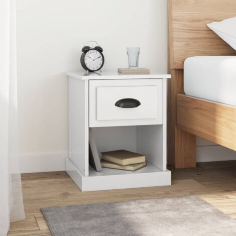 Tables de chevet 2 pcs blanc brillant 39x39x47,5 cm vidaXL