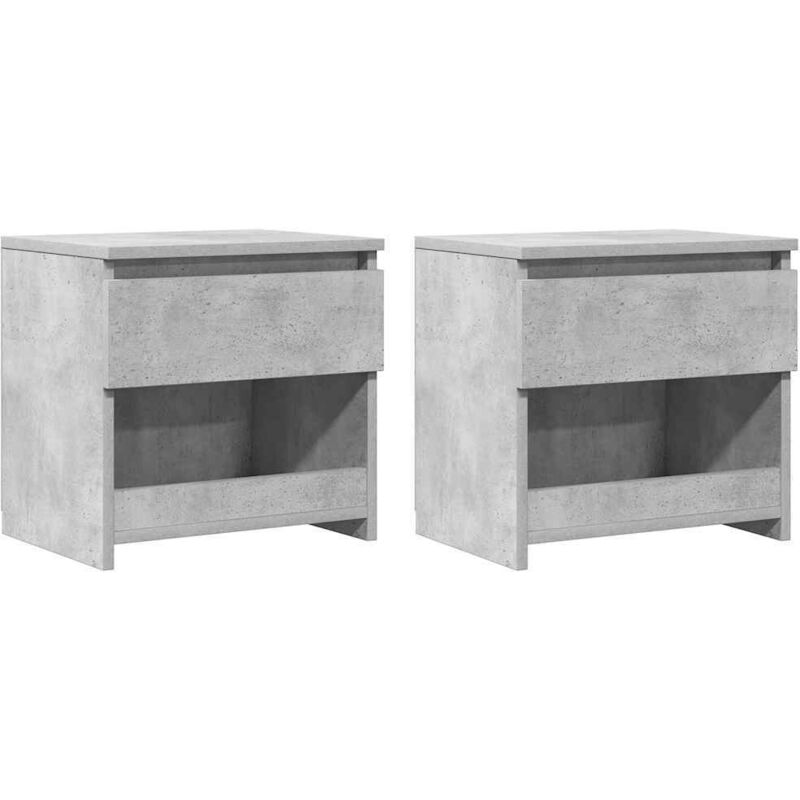 Tables de chevet 2 pcs Gris béton 40x30x39 cm Aggloméré Vidaxl