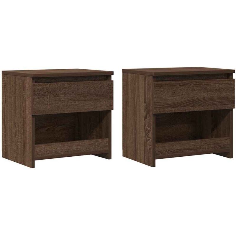 Tables de chevet 2 pcs Chêne marron 40x30x3cm Bois d'ingénierie Vidaxl