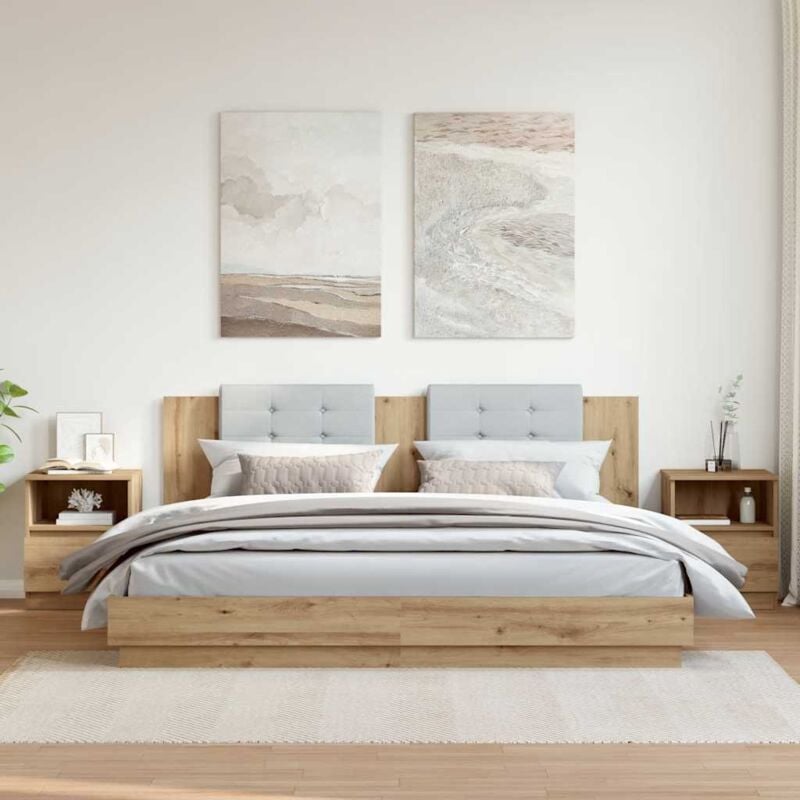 Tables chevet 2 pcs chêne artisanal 40x40x50 cm bois ingénierie - Vidaxl