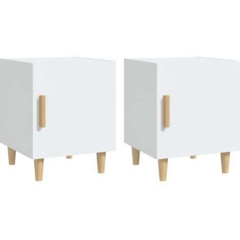Tables de chevet 2 pcs Cabinet de chevet Table de nuit Blanc Bois d'ingénierie