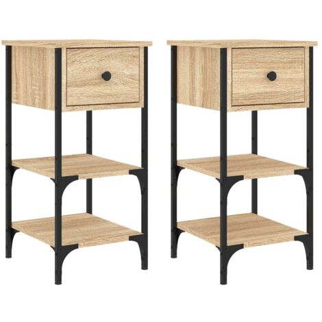 Tables de chevet 2 pcs  Cabinet de chevet  Table de nuit chêne sonoma 34x36x70 cm bois ingénierie