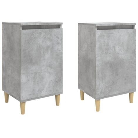 Tables de chevet 2 pcs  Cabinet de chevet  Table de nuit gris béton 40x35x70 cm bois d'ingénierie