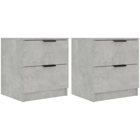 Tables de chevet 2 pcs Cabinet de chevet Table de nuit Gris béton Bois d'ingénierie