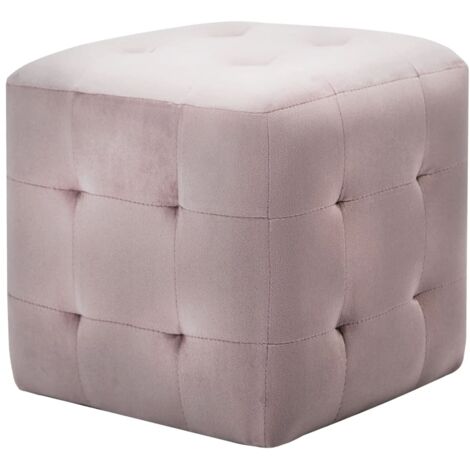 Tables de chevet 2 pcs  Cabinet de chevet  Table de nuit Rose 30x30x30 cm Tissu velours