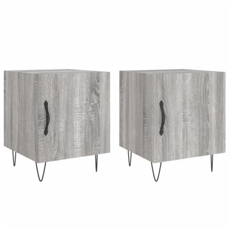 Tables de chevet 2 pcs  Cabinet de chevet  Table de nuit sonoma gris 40x40x50cm bois d'ingénierie