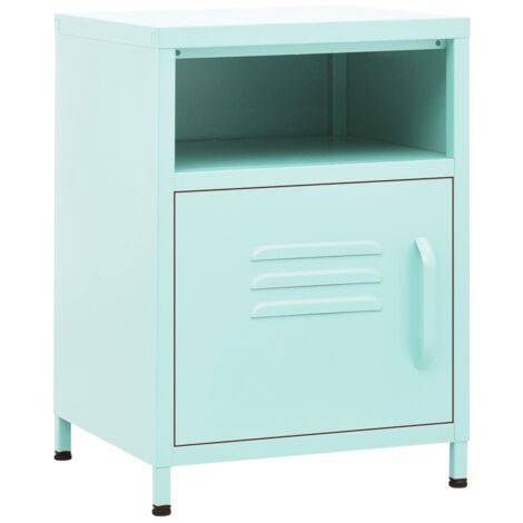 Tables de chevet 2 pcs Cabinet de chevet Table de nuit Vert menthe 35x35x51 cm Acier
