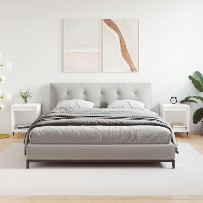 Vidaxl - Tables de chevet 2 pcs blanc 40x35x50 cm bois d'ingénierie