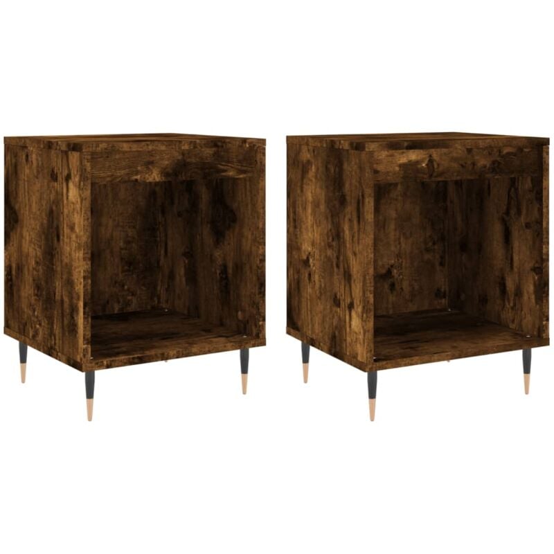 Tables de chevet 2 pcs chêne fumé 40x35x50 cm bois ingénierie Vidaxl