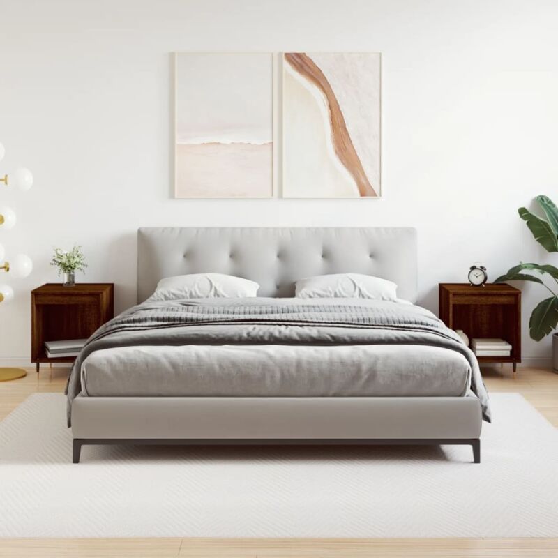 Tables de chevet 2 pcs chêne marron 40x35x50 cm bois ingénierie - Vidaxl