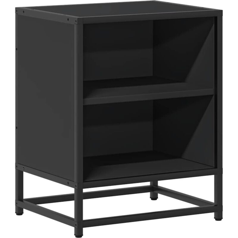 Table de chevet noir 40x31x50 cm bois d'ingénierie et métal - Vidaxl