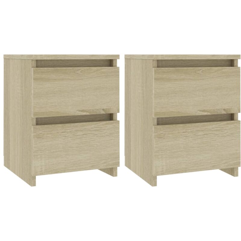 Tables de chevet 2 pcs Chêne sonoma 30 x 30 x 40 cm Tables de chevet flottantes 2 pcs Chêne sonoma 40x31x27 cm
