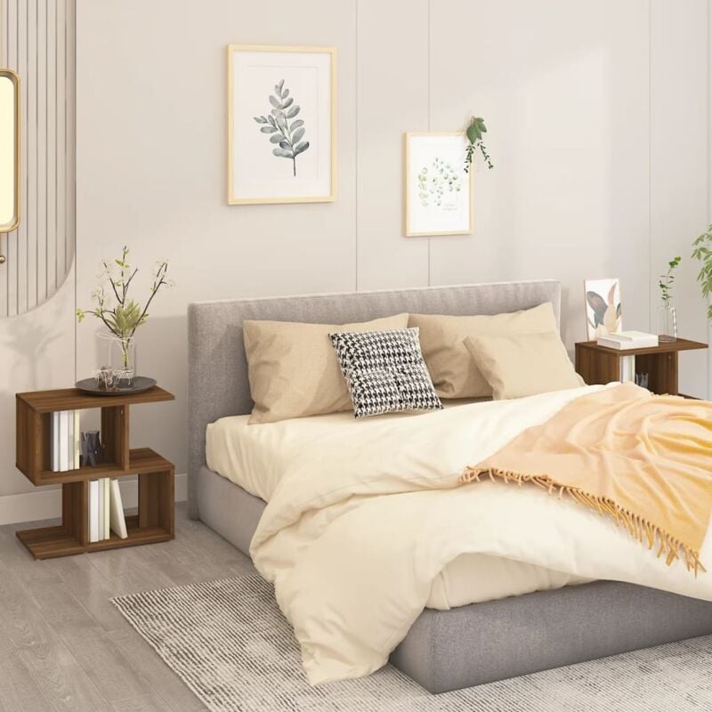 Tables de chevet 2 pcs Chêne marron 50x30x51,5 cm Vidaxl