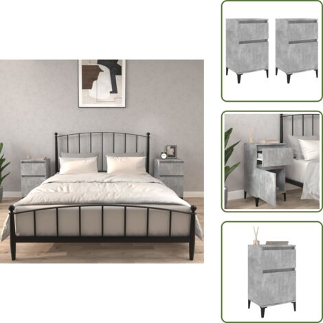 Tables de chevet 2 pcs gris béton 40x35x70 cm - Table De Chevet - Meuble De Chambre - Table Nuit - Mobilier Moderne - Meubles En Bois