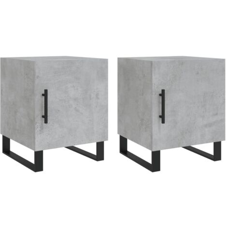 Tables de chevet 2 pcs gris béton 40x40x50 bois d’ingénierie