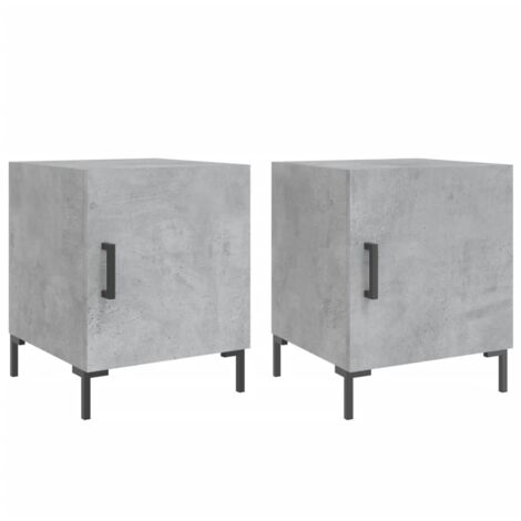 Tables de chevet 2 pcs gris béton 40x40x50 bois d’ingénierie