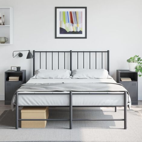 Tables de chevet 2 pcs-Lot de 2 Table de nuit anthracite 34,5x39x62 cm acier 336728