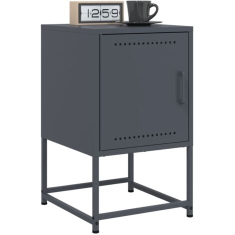Tables de chevet 2 pcs-Lot de 2 Table de nuit anthracite 36x39x60,5 cm acier 198855