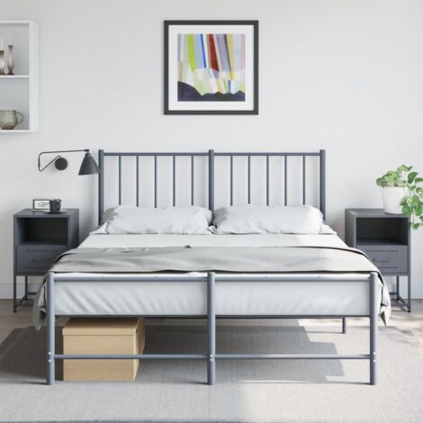 Tables de chevet 2 pcs-Lot de 2 Table de nuit anthracite 36x39x60,5 cm acier 761700
