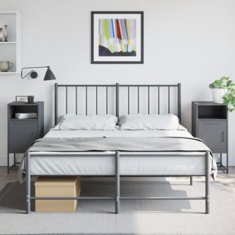 Tables de chevet 2 pcs-Lot de 2 Table de nuit anthracite 36x39x78 cm acier 427498