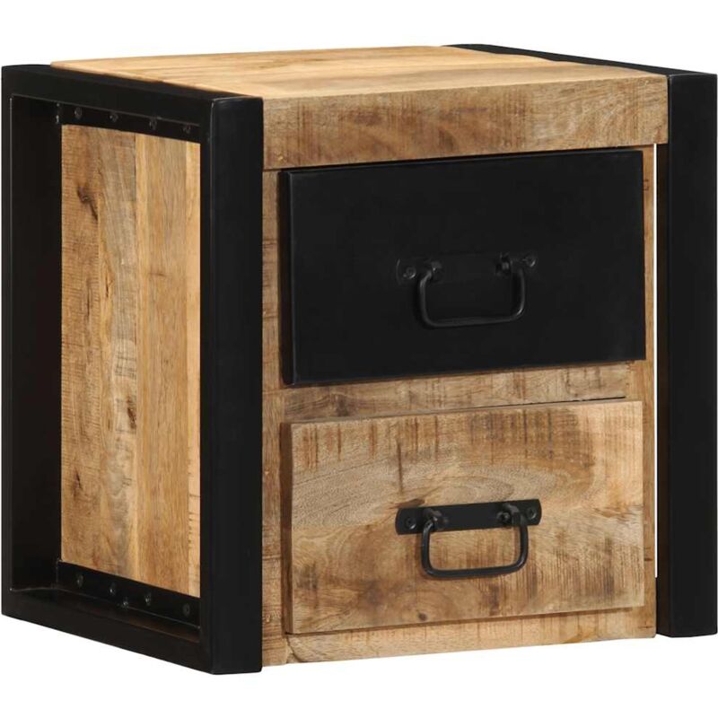 Table de chevet 40x35x40 cm bois massif de manguier brut - Vidaxl