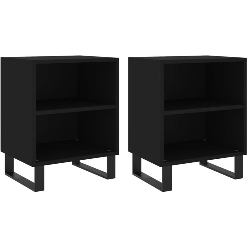 Tables de chevet 2 pcs noir 40x30x50 cm bois d'ingénierie Vidaxl