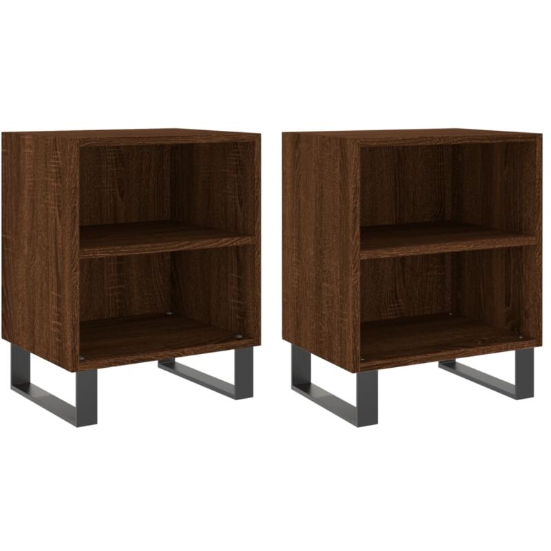 Tables de chevet 2pcs chêne marron 40x30x50cm bois d'ingénierie - Vidaxl