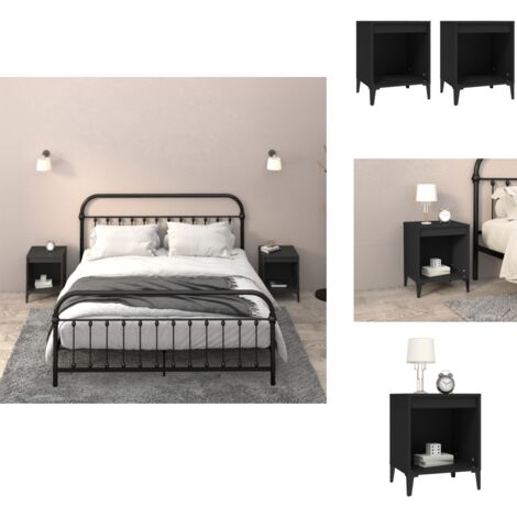 Tables de chevet 2 pcs Noir 40x35x50 cm - Table De Chevet - Meuble De Chambre - Armoire De Chevet - Mobilier Moderne - Table Nuit