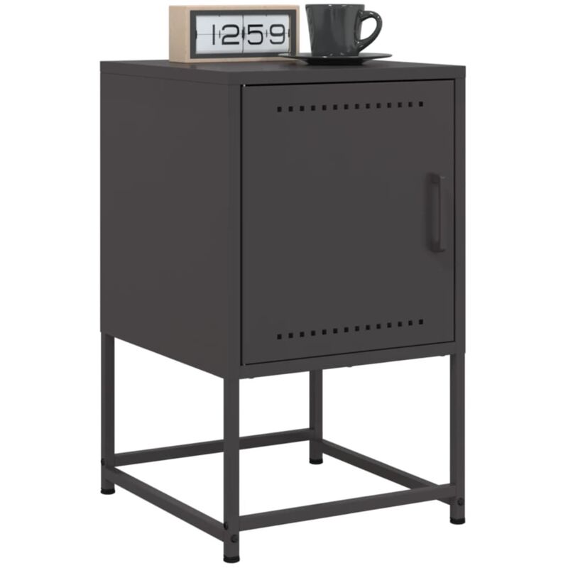 Tables de chevet 2 pcs noir 36x39x60,5 cm acier - Vidaxl