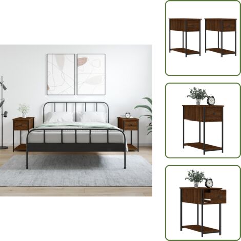 Tables de chevet 2pcs chêne marron 30x60x60cm bois d'ingénierie - Table De Chevet - Commode - Mobilier Chambre - Meuble Rangement - Décoration Intérieure