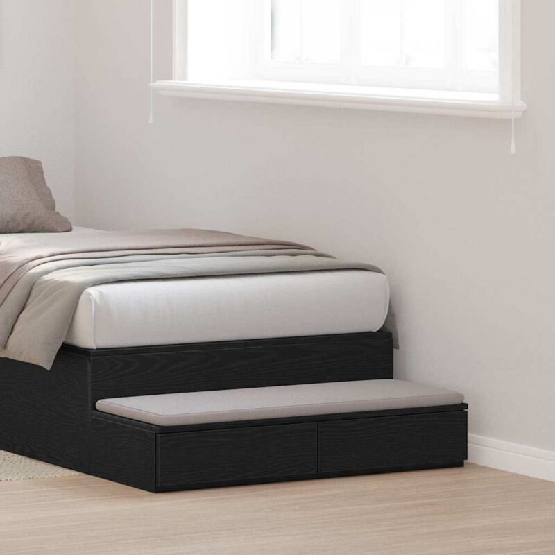 Tiroirs de lit Chêne noir 90 x 36.5 x 16.5 cm Bois d'ingénierie Vidaxl