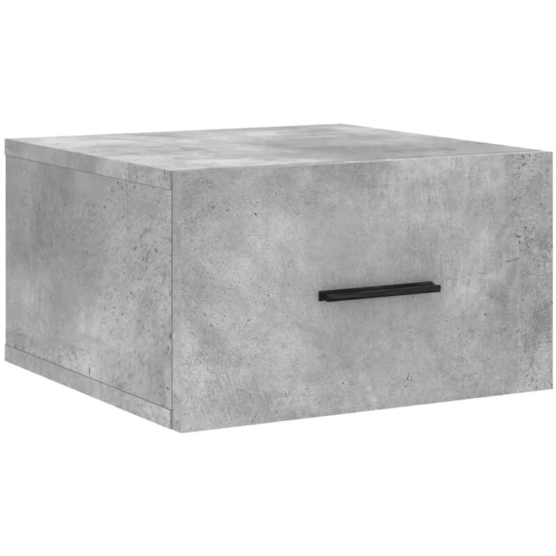 Table de chevet murale gris béton 35x35x20 cm