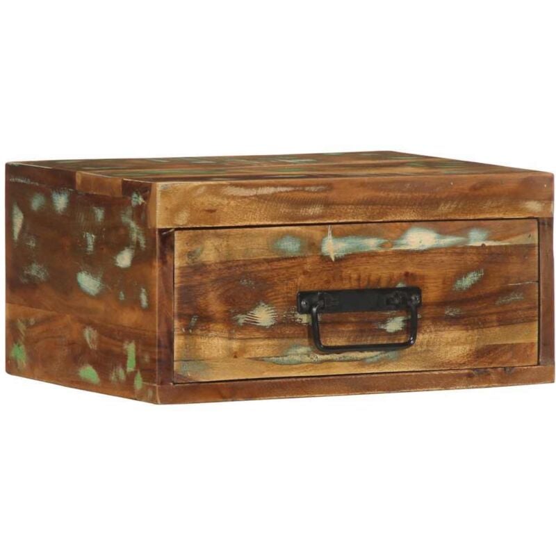 Vidaxl - Table de chevet murale bois massif de récupération