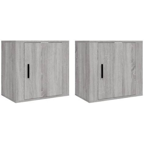 Tables de chevet murales 2 pcs  Cabinet de chevet  Table de nuit Sonoma gris 50x30x47 cm
