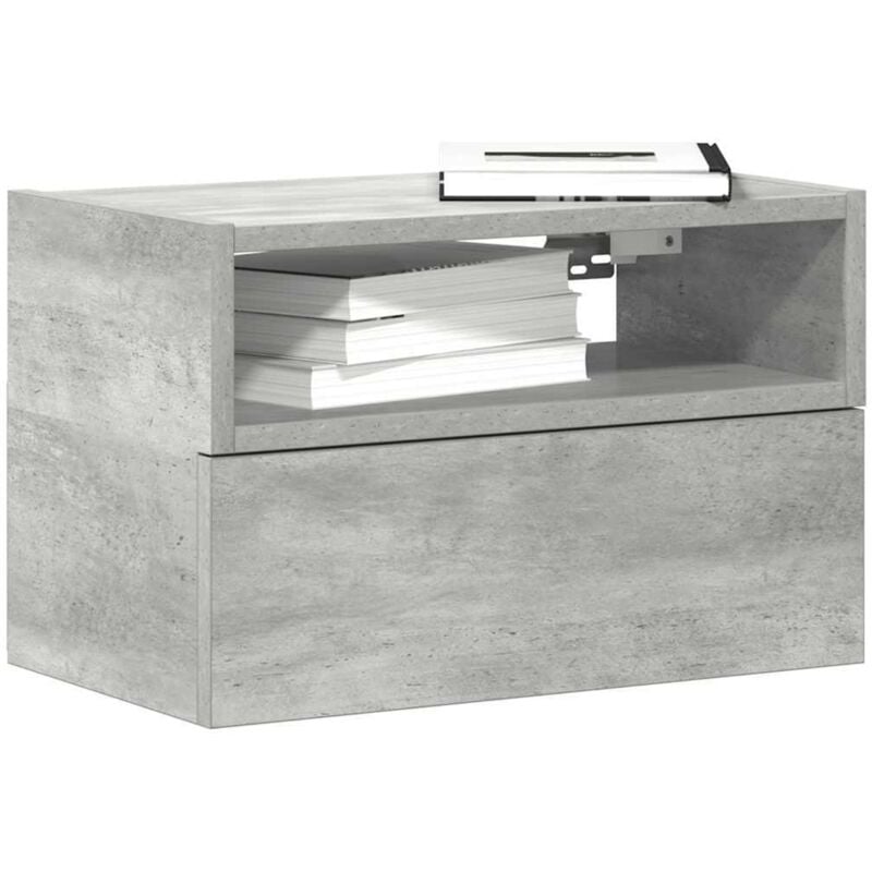 Table de chevet murale gris béton 45x26x28,5 cm Vidaxl